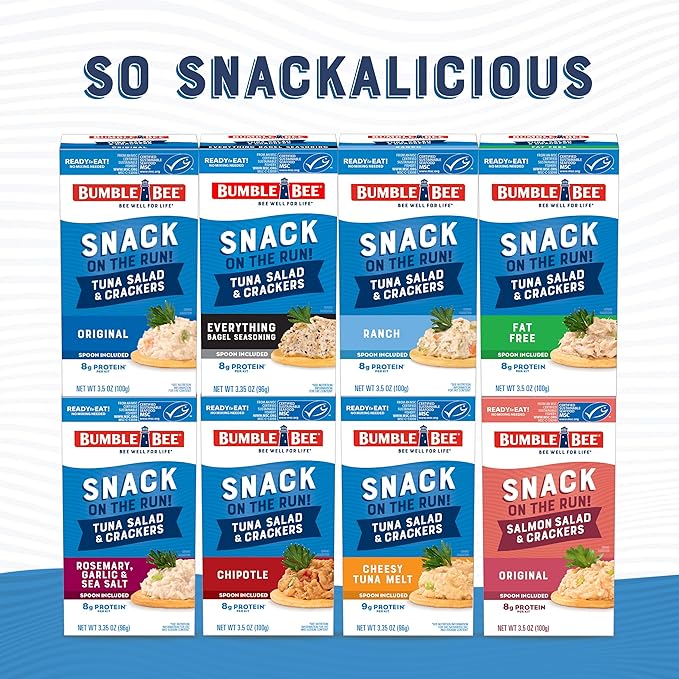 Bumble Bee Snack On The Run Original Tuna Salad with Crackers Kit (Pack of 3) - Ready to Eat Protein Snack Pack - 8g Protein per Box - Wild Caught MSC Certified Tuna - Image 2